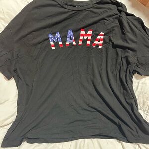 Emery Rose Black American Mama Shirt